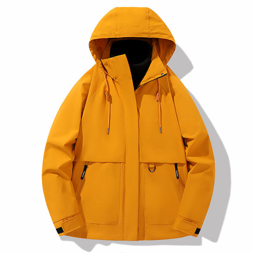 Functional jacket for men with adjustable hood and practical pockets Amarae