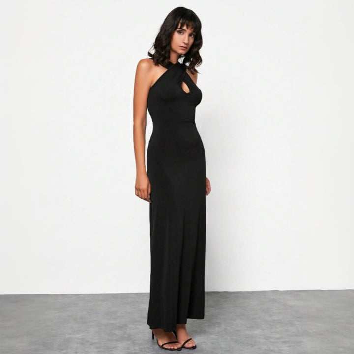 Robe maxi femme avec un laçage accrocheur au niveau du dos Chic & Stil