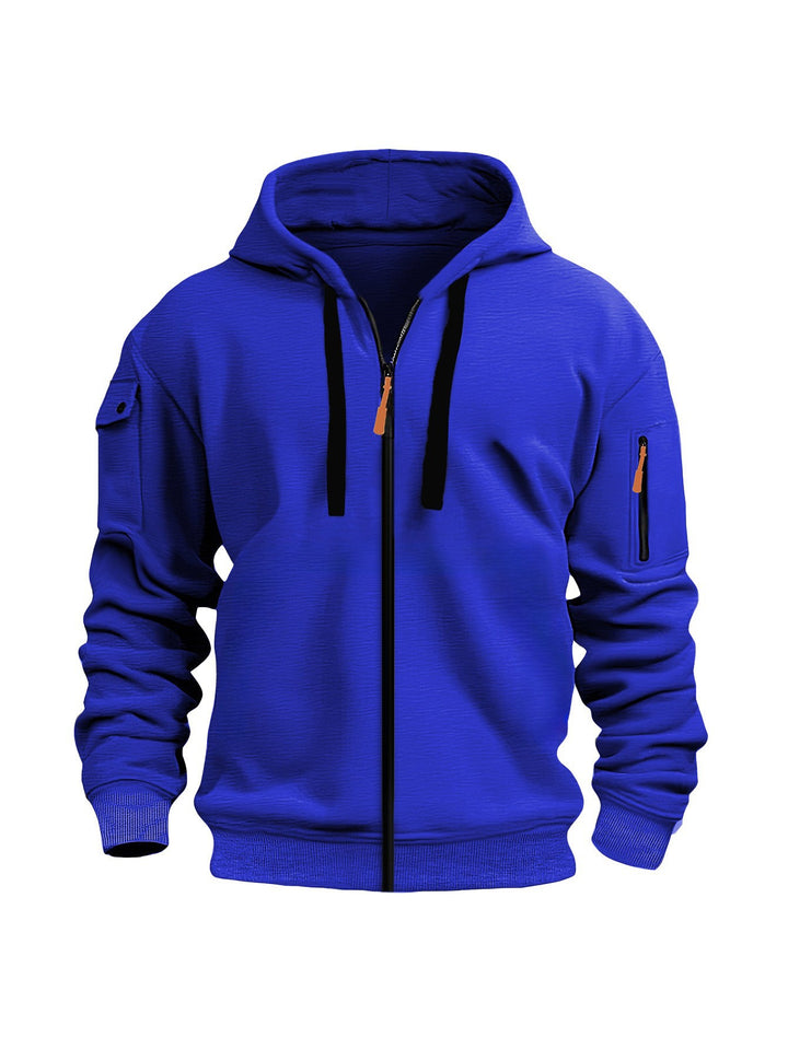 Men's hoodie jacket with functional zip pockets and modern cut Chic & Stil