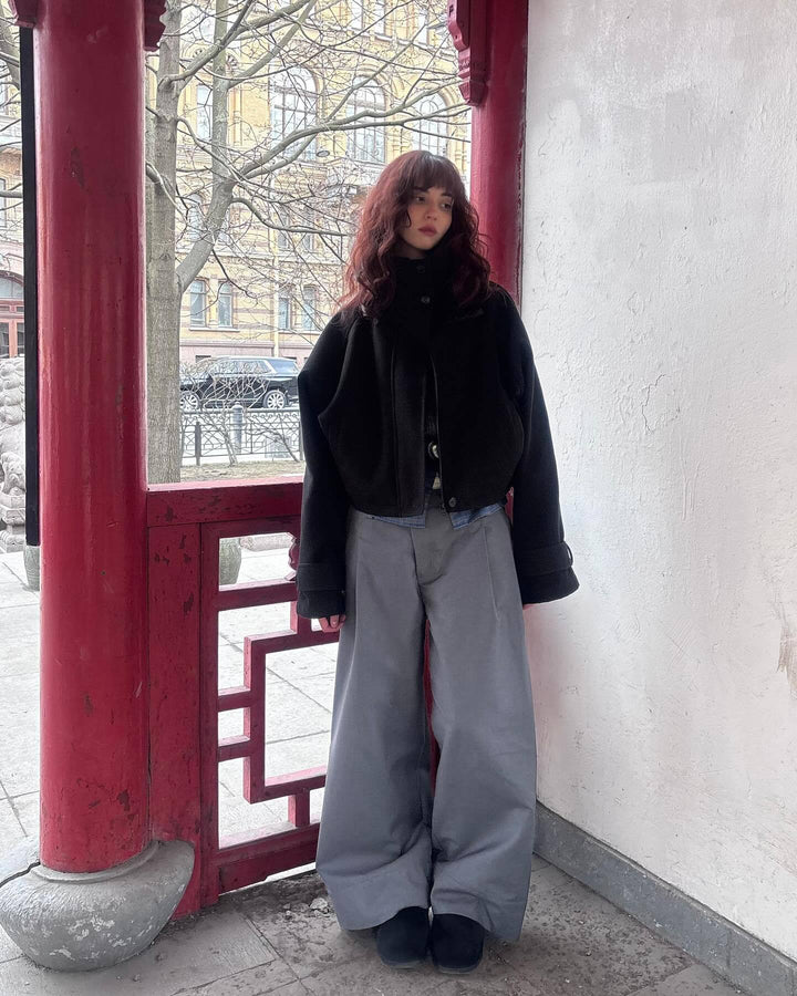 Oversized wool jacket for women with an elegant cut and practical pockets Lune London