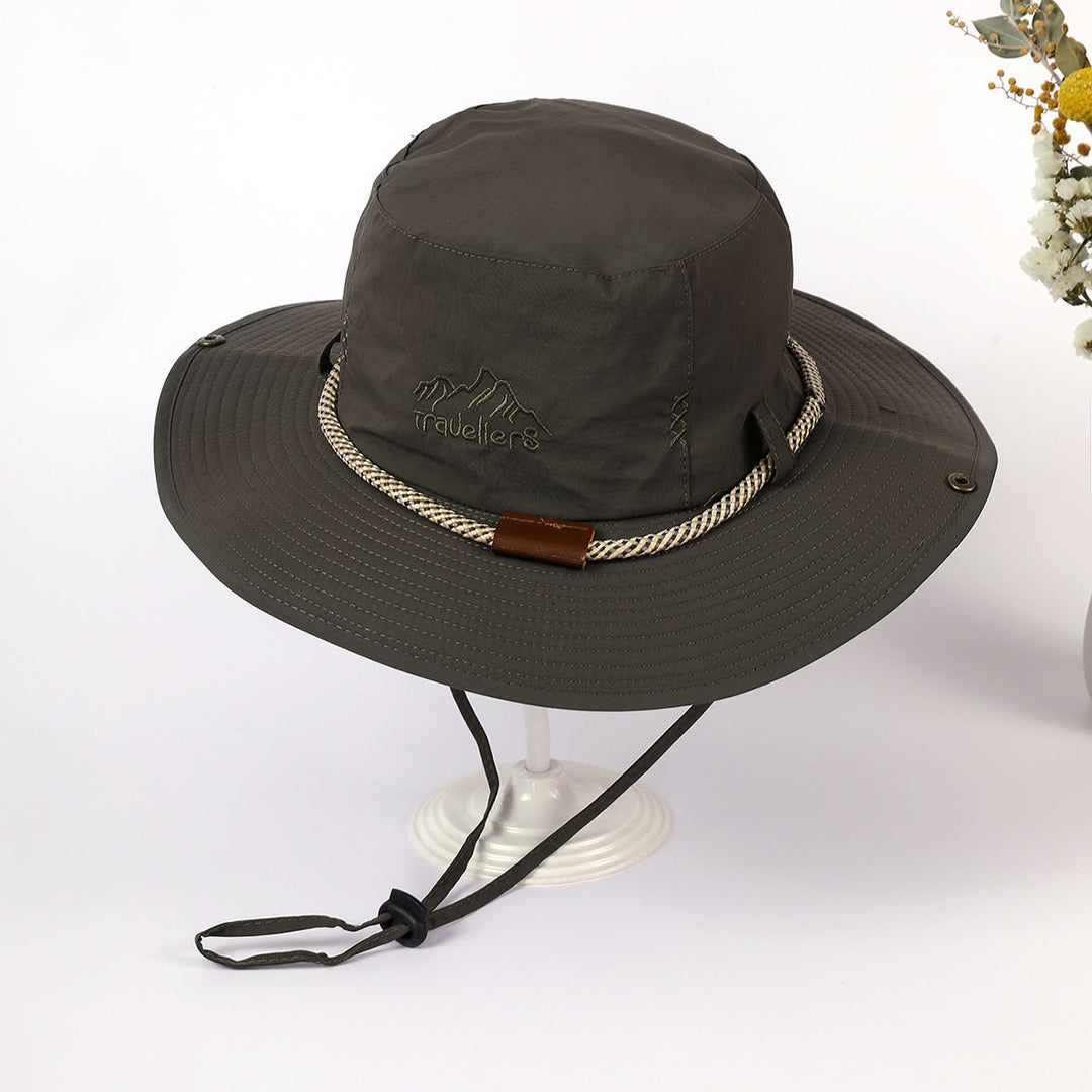Women's Sun Hat with Wide Brim and Integrated Neck Strap Lune London