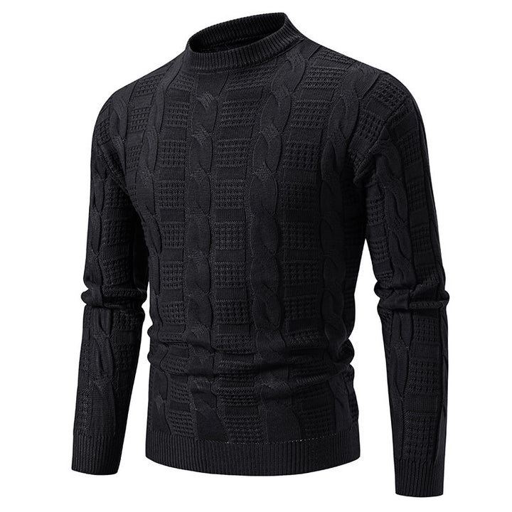 Quilted knit pullover for men with high collar Lune London