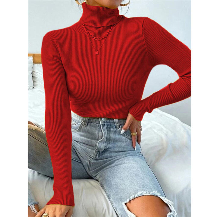 Ladies elegant turtleneck sweater with fine ribbed structure Lune London