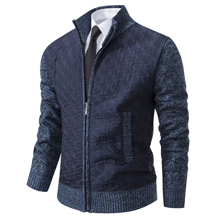 Veste matelassée stylée pour homme avec matériau supérieur texturé et col haut Lune London
