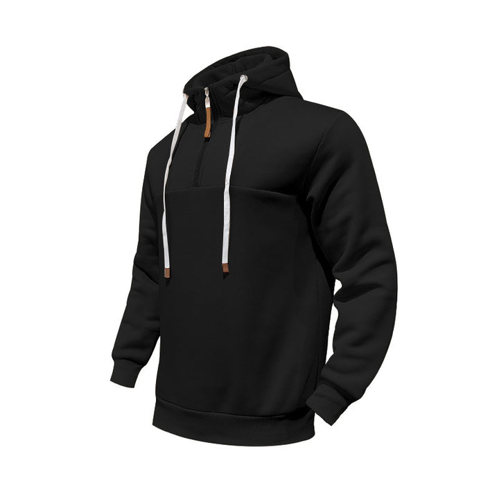 Men's sporty hoodie with zipper and practical kangaroo pocket Chic and Style