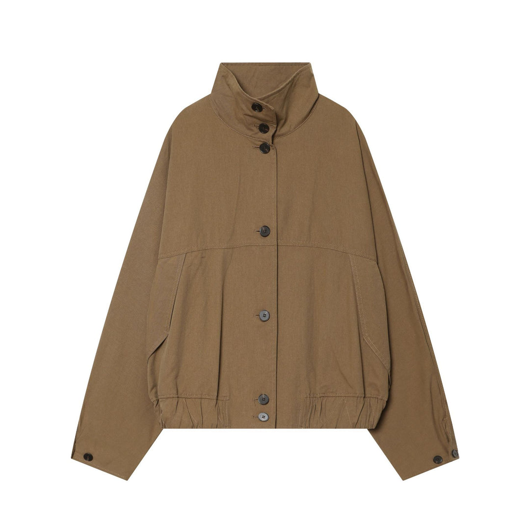 Women's short jacket with high stand-up collar and drawstring Amarae