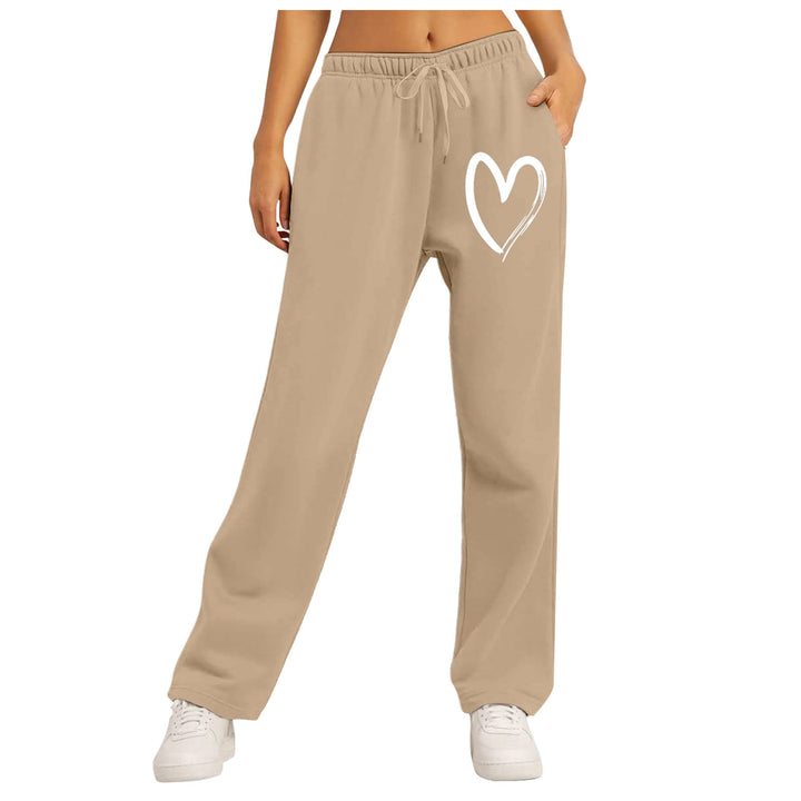 Women's casual leisure pants with modern heart design Chic & Stil