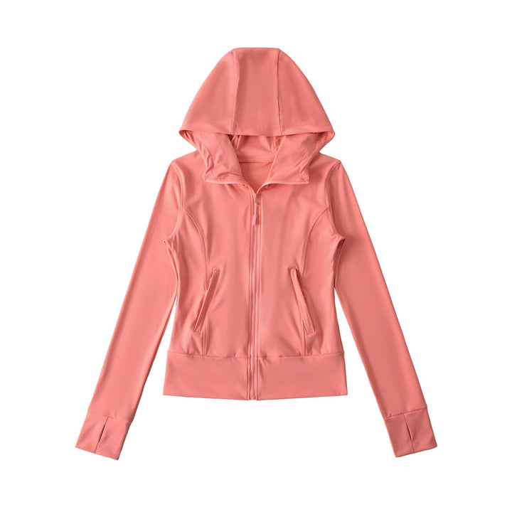 Women's Hooded Sports Jacket with Full Zip, Tailored Fit, and Integrated Zipper Pockets Amarae