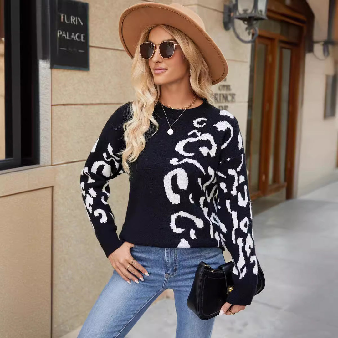 Sweater féminin à la mode avec design léopard sauvage Chic & Stil