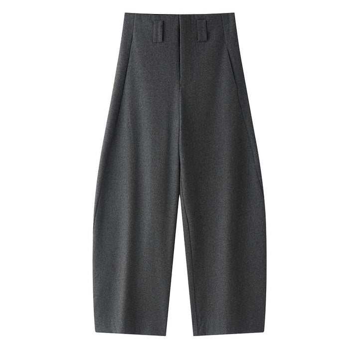 Women's high-waisted wool blend palazzo pants with wide leg and crease Amarae