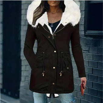 Ladies padded winter coat with removable hood Amarae