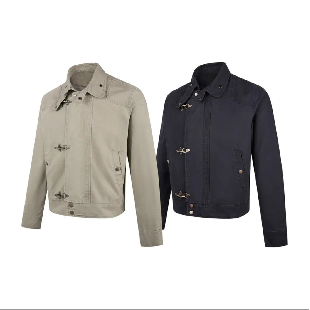 Trendy short jacket for men with innovative loops and a practical stand collar Lune London