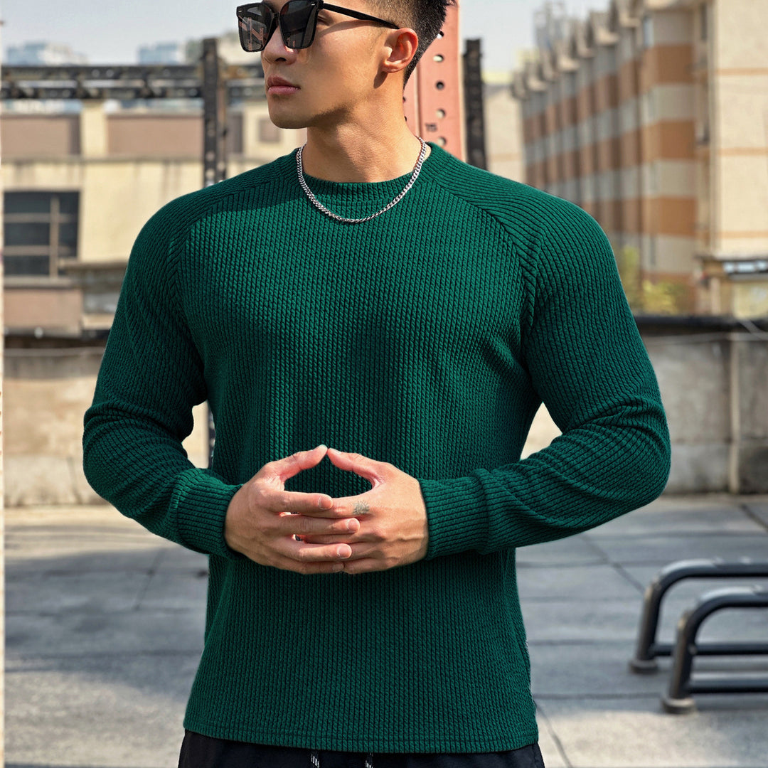 Men's long sleeve training t-shirt with textured design and breathable fabric Lune London