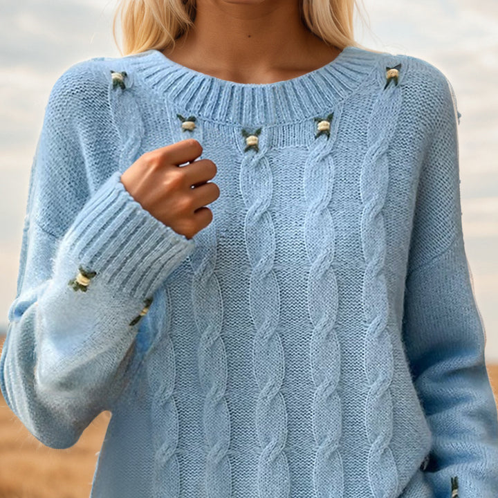 Knit sweater for women with a relaxed fit and exquisite details Lune London