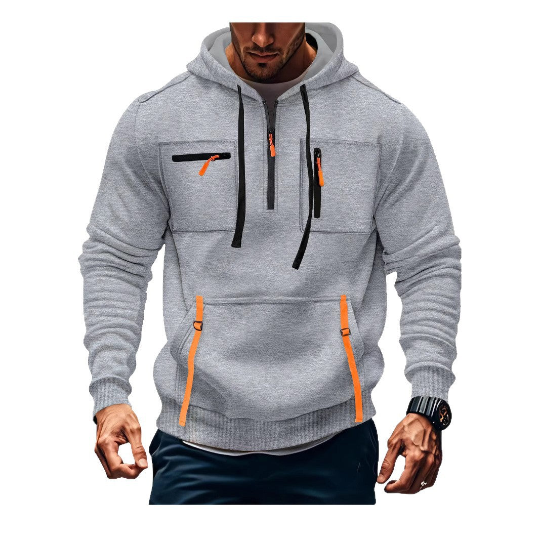 Men's stylish hooded sweatshirt with functional zip pockets Amarae