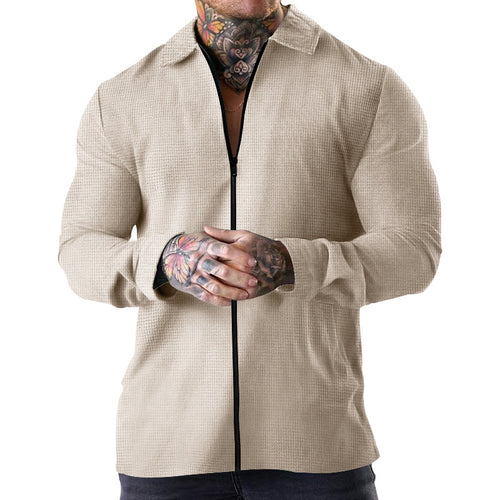Functional zip jacket for men in high-quality material with structured design Amarae