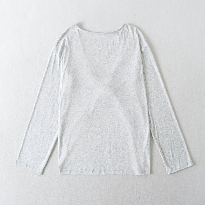 Women Long Sleeve Casual T-Shirt with Loose Fit and Comfortable Style