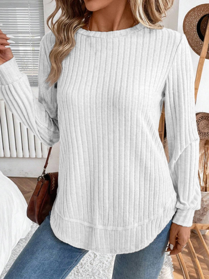 Pull en tricot décontracté pour femmes avec rayures verticales Chic & Stil