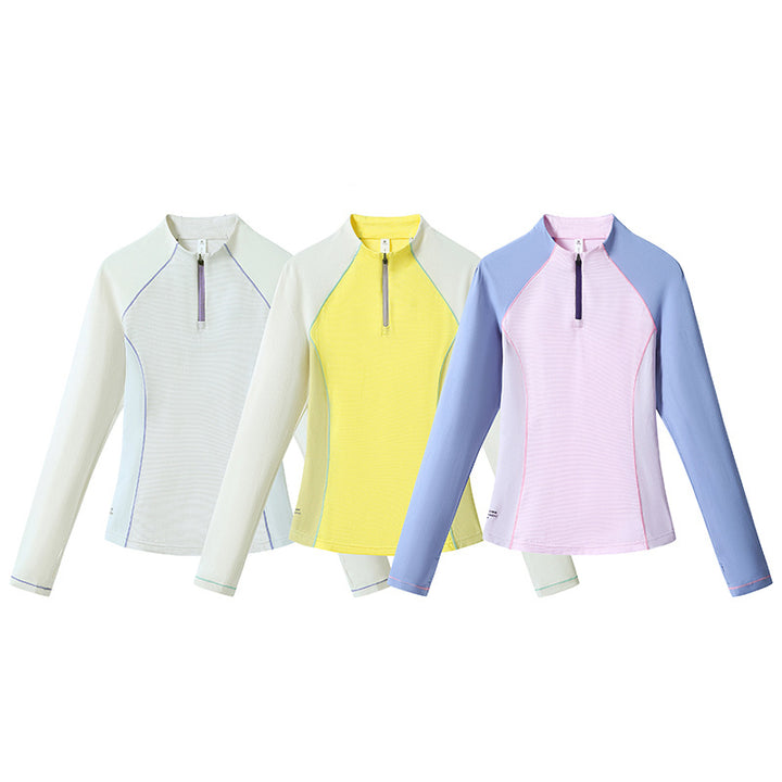 Women's Long Sleeve Functional Half Zip Shirt with Raglan Sleeves and UV Protection Amarae