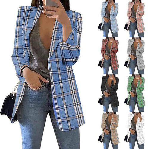 Plaid blazers for women with a modern cut and casual Amarae