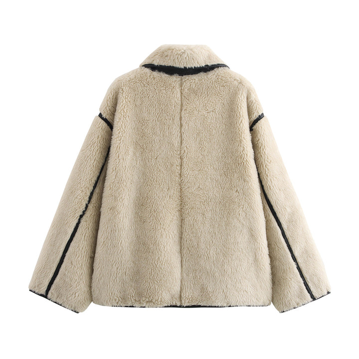 Veste surdimensionnée en peluche pour femmes avec col de haute qualité Chic & Stil