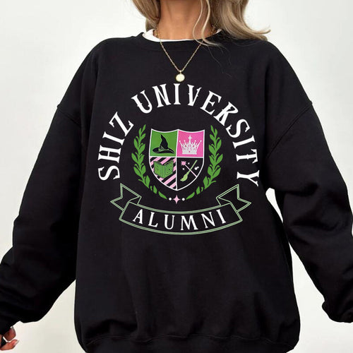 Sweatshirt surdimensionné pour femmes avec emblème universitaire et coupe décontractée Chic & Stil