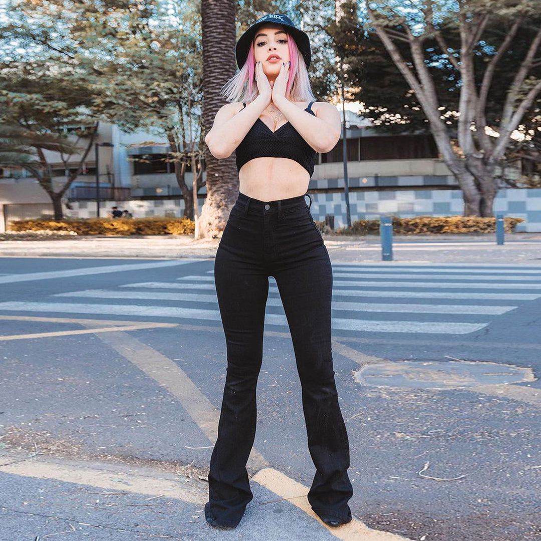 Women’s high-waisted bootcut jeans with figure-flattering stretch and flared leg Amarae