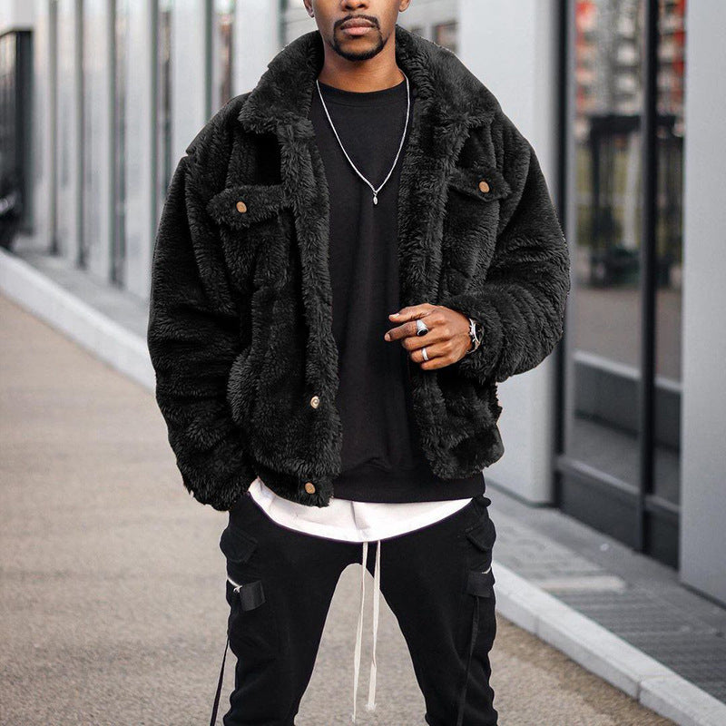 Men's Fashionable Teddy Jacket with Zippable Pockets and High Thermal Insulation Lune London