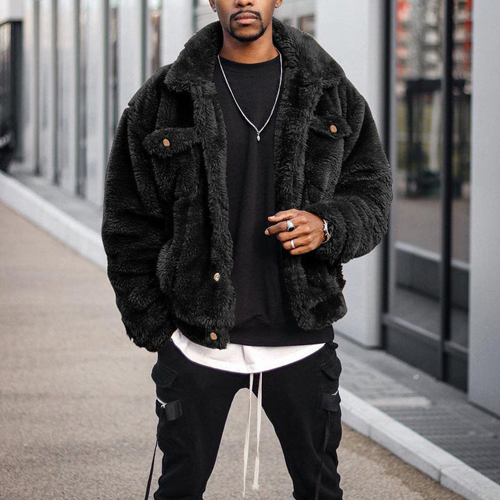 Men's Fashionable Teddy Jacket with Zippable Pockets and High Thermal Insulation Lune London