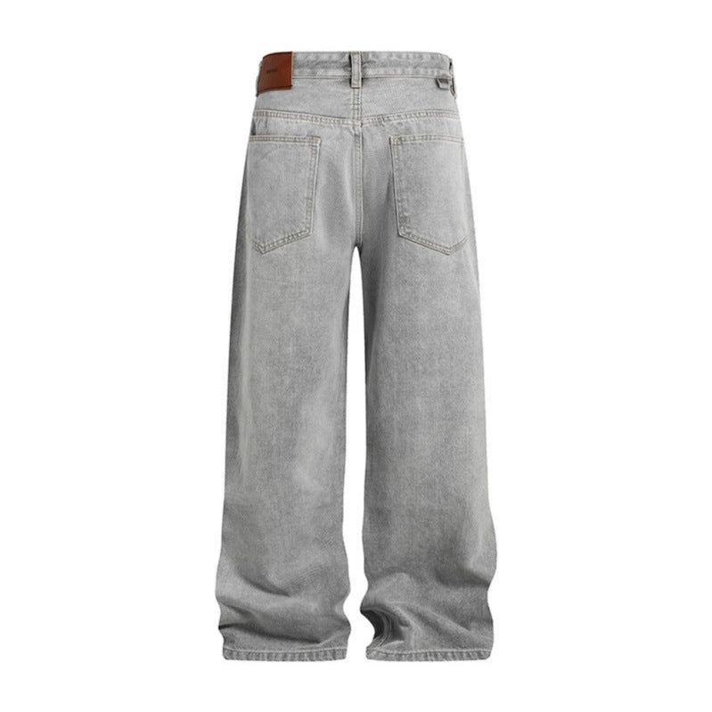 Women's wide high-waisted jeans in palazzo cut with destroyed details Amarae