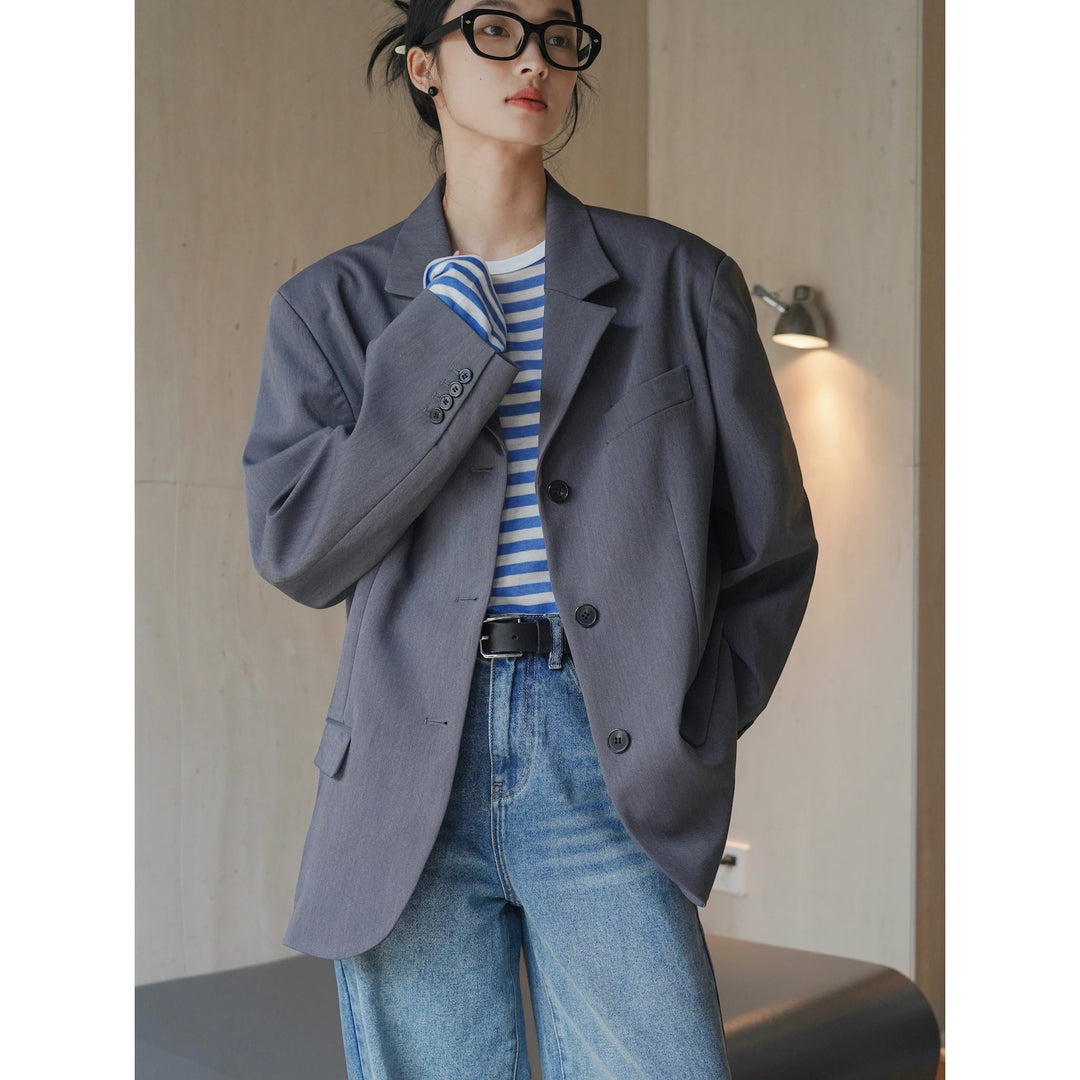 Women's Loose Tailoring Blazer in Oversized Cut with Dropped Shoulder Amarae