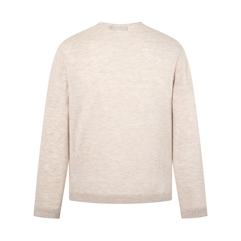 Men's fine knit sweater with round neck, loose fit and ribbed hem Amarae