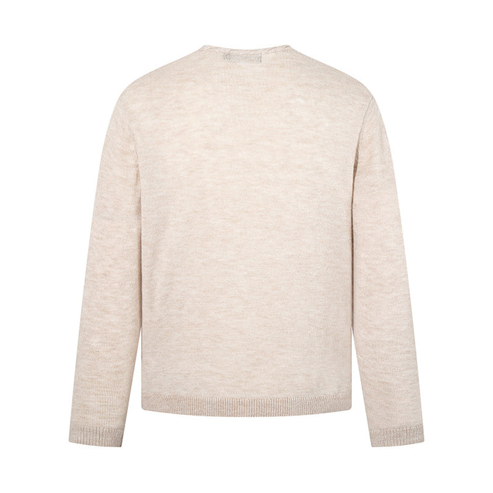 Men's fine knit sweater with round neck, loose fit and ribbed hem Amarae