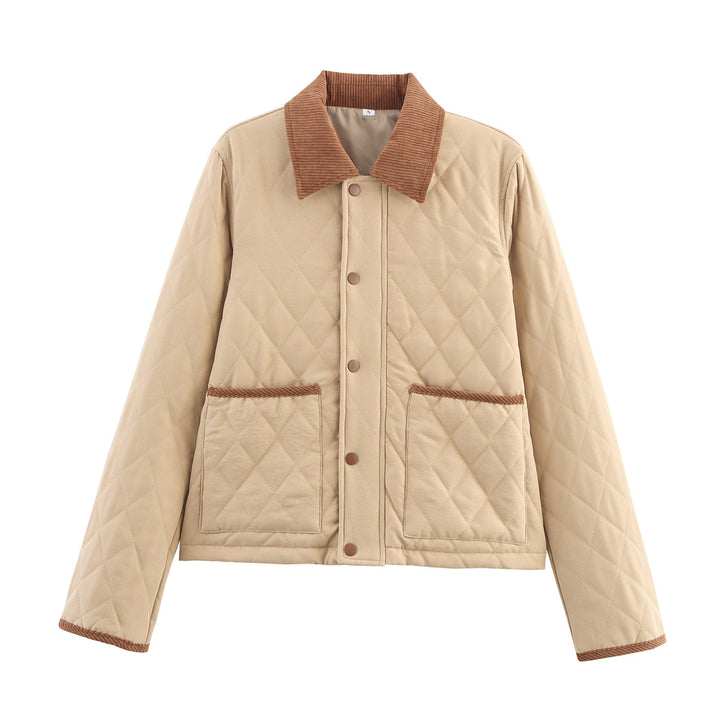 Women quilted transition jacket with cord detail Lune London