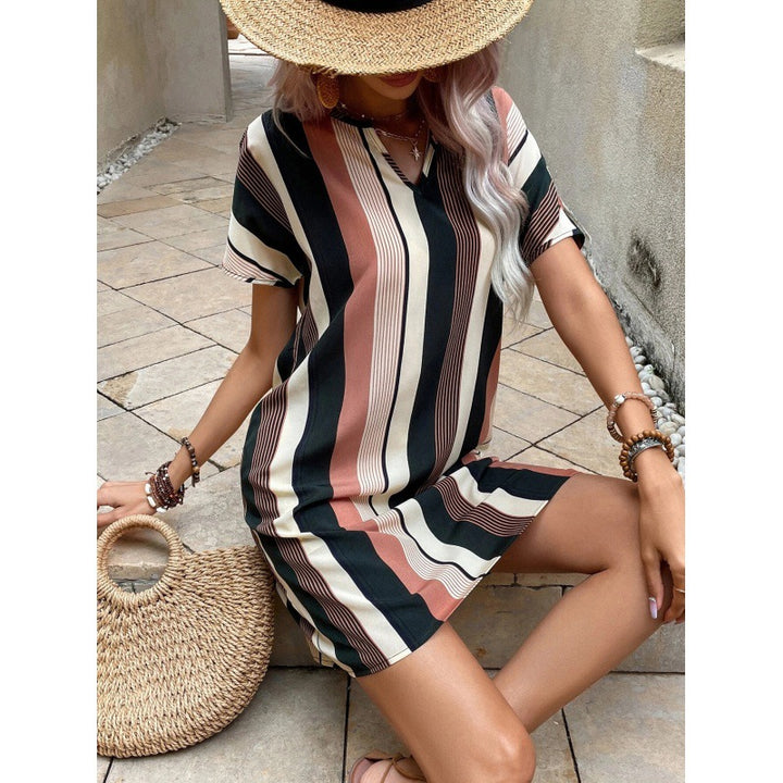 Lune London striped leisure t-shirt dress for women