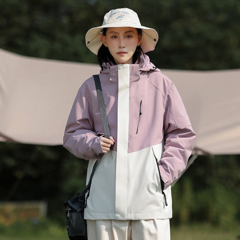 Men's Two-Tone Wind and Water-Repellent Softshell Jacket with Hood Amarae