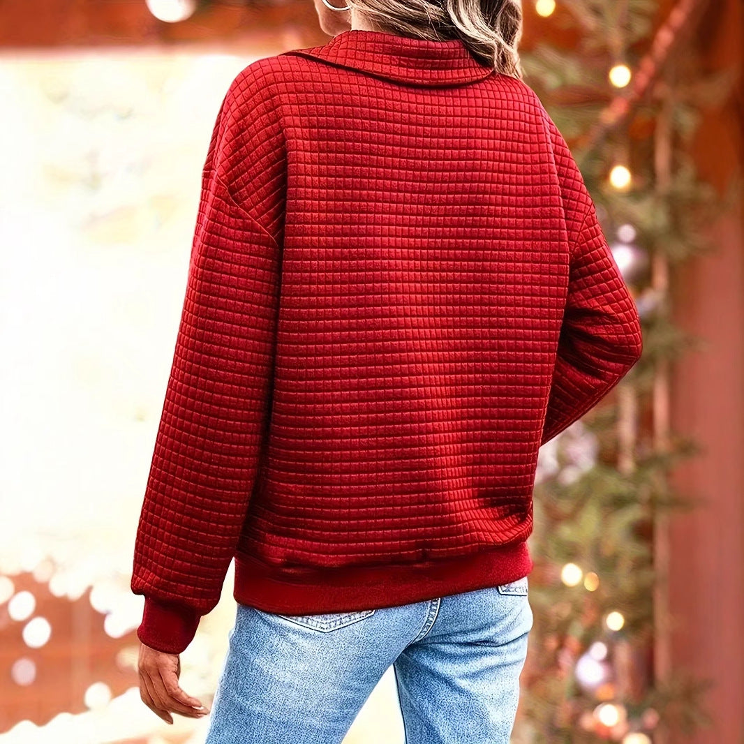 Women's quilted sweater with collar Lune London