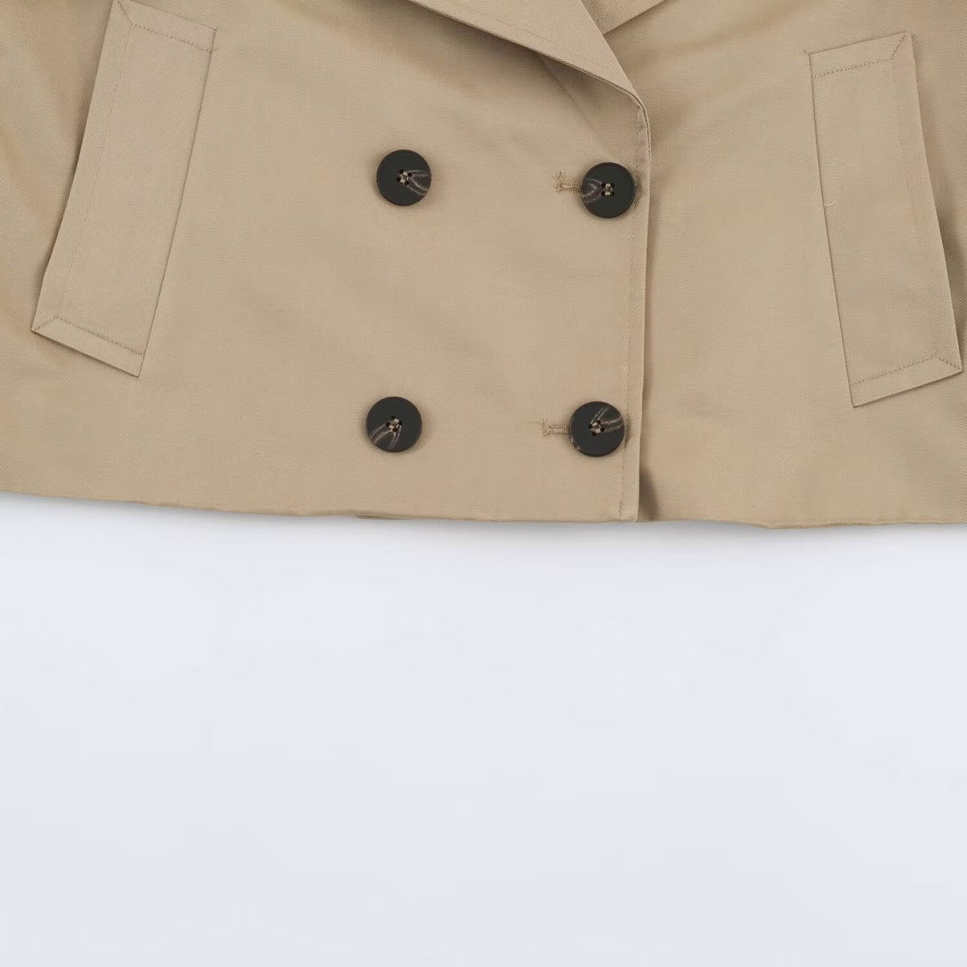 Women's short-cut trench coat with double-breasted button placket Amarae