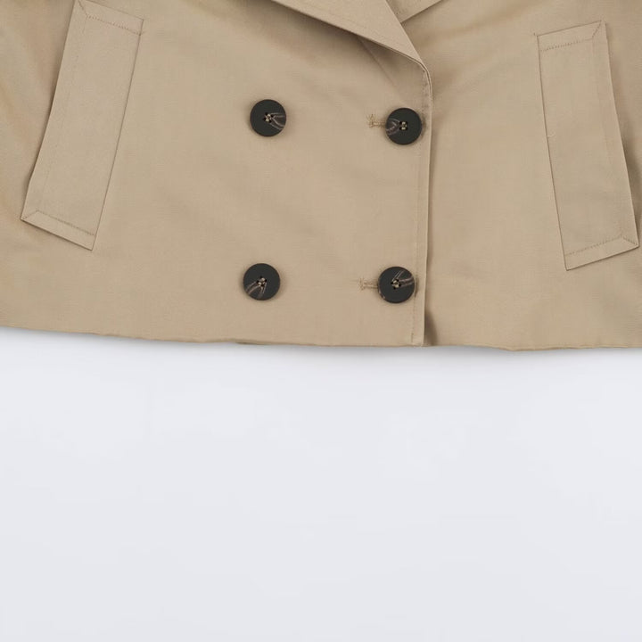 Women's short-cut trench coat with double-breasted button placket Amarae