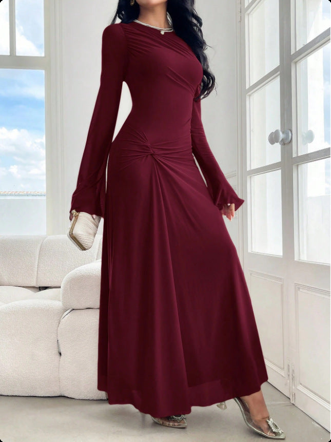 Women's maxi dress with gathered waist and bell sleeves Amarae