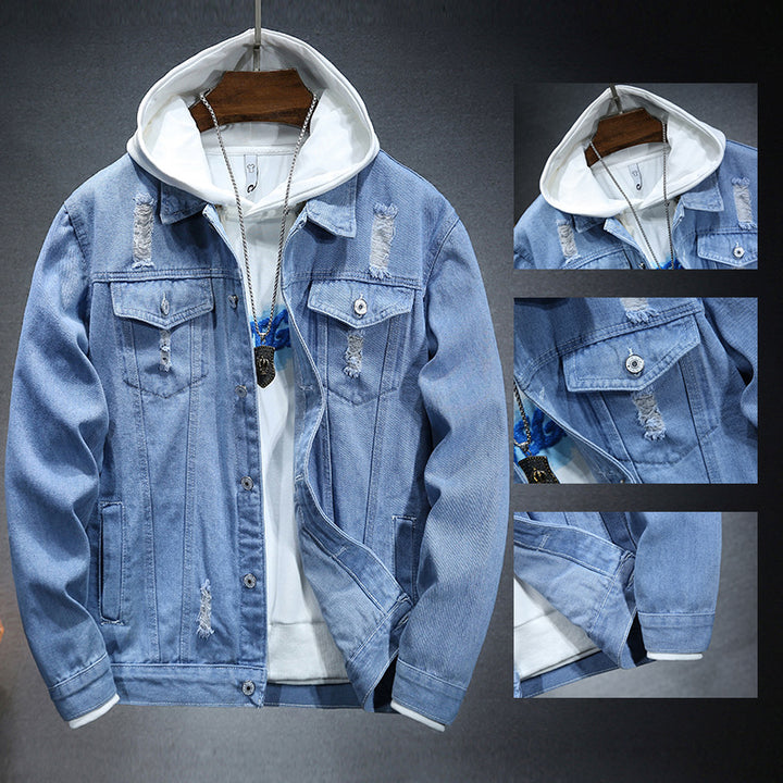 Casual denim jacket for men with comfortable hoodie insert and modern details Lune London