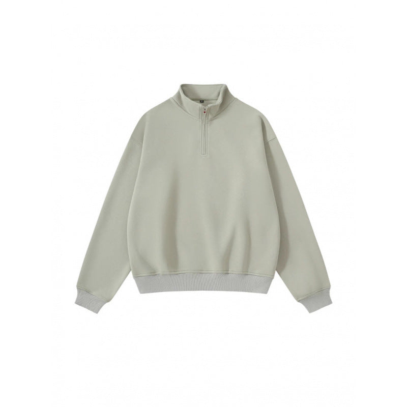 Unisex Oversize-Halfzip-Sweatshirt made of cotton blend with standing collar and ribbed cuffs Amarae