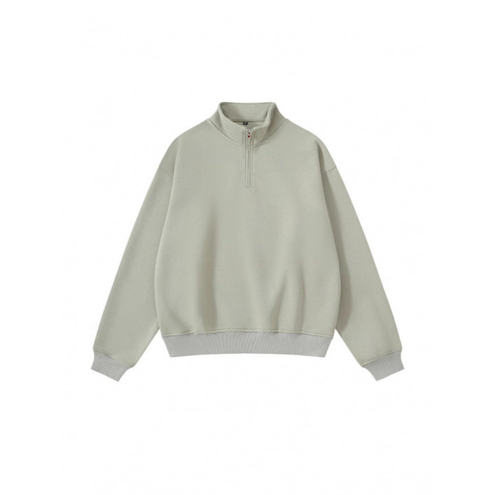 Unisex Oversize-Halfzip-Sweatshirt made of cotton blend with standing collar and ribbed cuffs Amarae