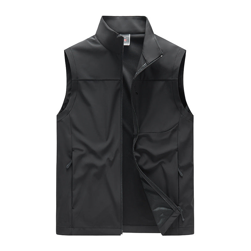 Men's softshell vest with windproof membrane, high collar and concealed zipper Amarae