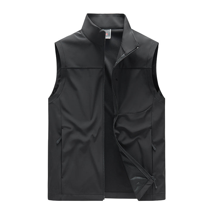 Men's softshell vest with windproof membrane, high collar and concealed zipper Amarae