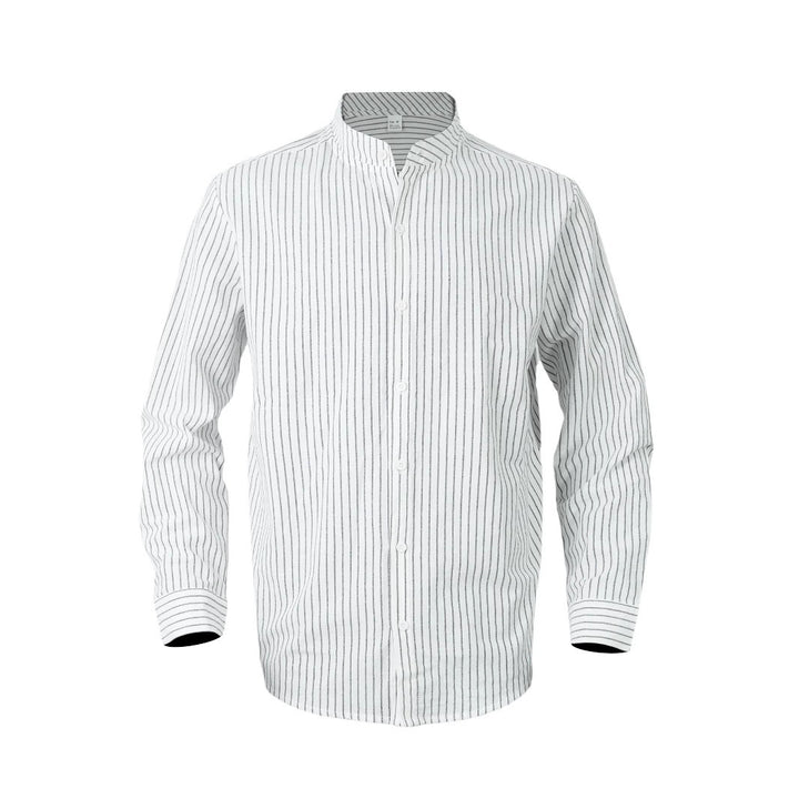 Men's modern shirt with narrow stripes and stand-up collar Lune London