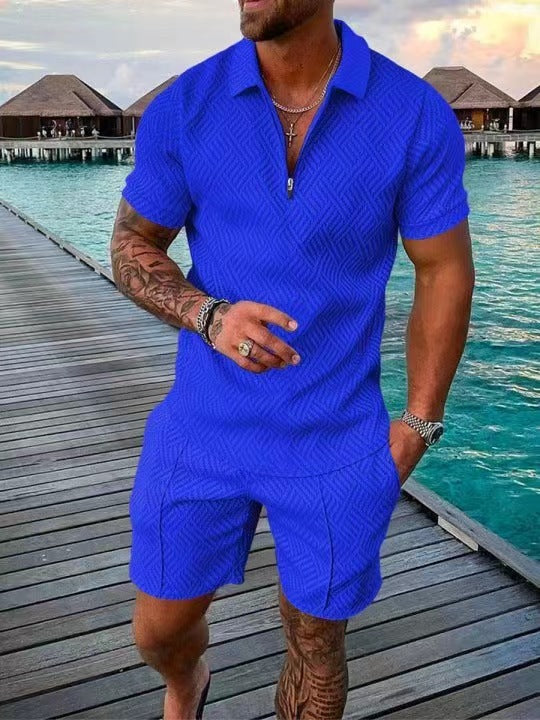 Trendy short jumpsuit for men with a textured design Lune London