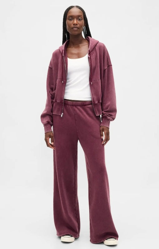 Ensemble de loisirs décontracté pour femmes avec veste à capuche et pantalon de jogging large Chic & Stil