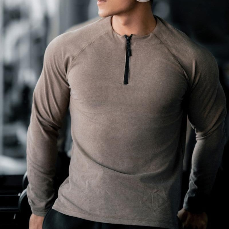 Men's long sleeve sports shirt with innovative zipper Lune London