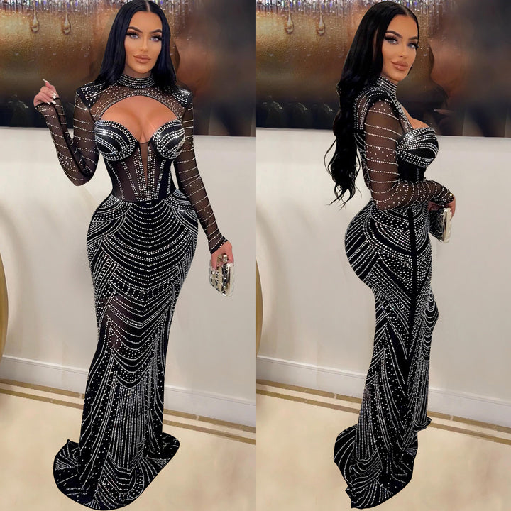 Elegant evening dress for women with embellishments Lune London